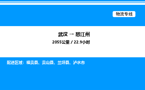 武漢到怒江州物流專(zhuān)線(xiàn)-武漢至怒江州貨運(yùn)公司