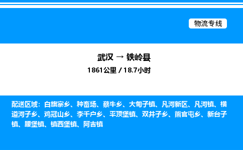 武漢到鐵嶺縣物流專(zhuān)線(xiàn)-武漢至鐵嶺縣貨運(yùn)公司
