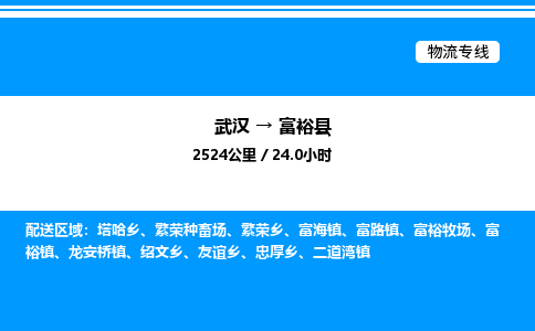 武漢到富?？h物流專線-武漢至富裕縣貨運公司