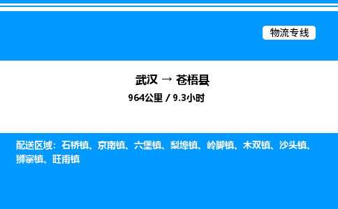武漢到蒼梧縣物流專(zhuān)線-武漢至蒼梧縣貨運(yùn)公司