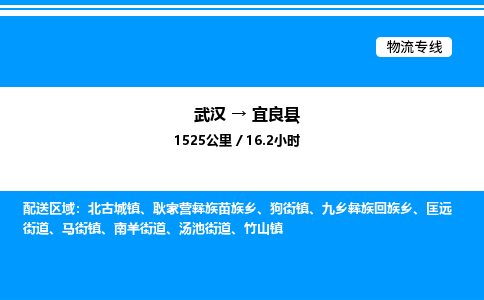 武漢到彝良縣物流專(zhuān)線-武漢至彝良縣貨運(yùn)公司
